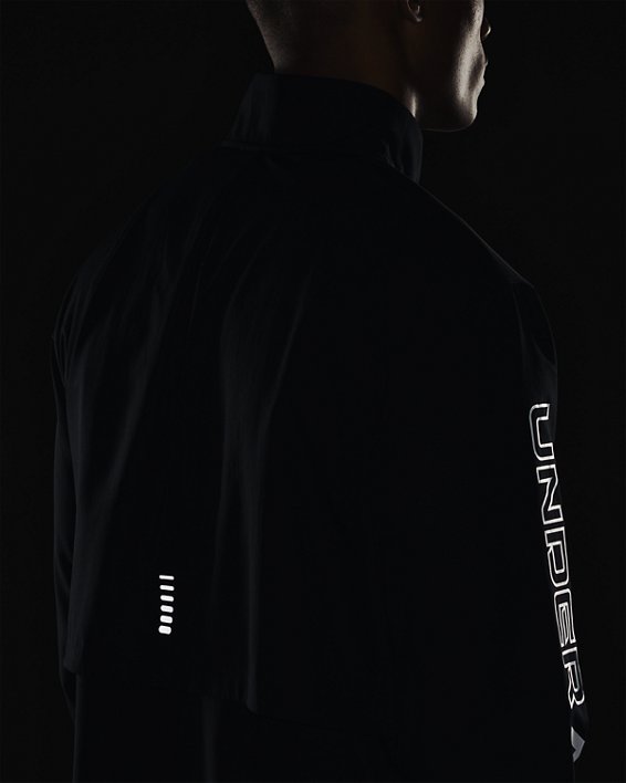 Men's UA OutRun The Rain II Jacket in Black image number 7